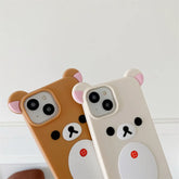 3D Pink Bear Silicone Case for iPhone